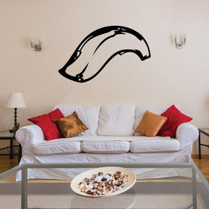Motorcycle rear fender decal sticker with black graphic outline