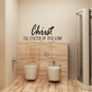 Wall decal with script text: 'Christ' and 'The center of our home'