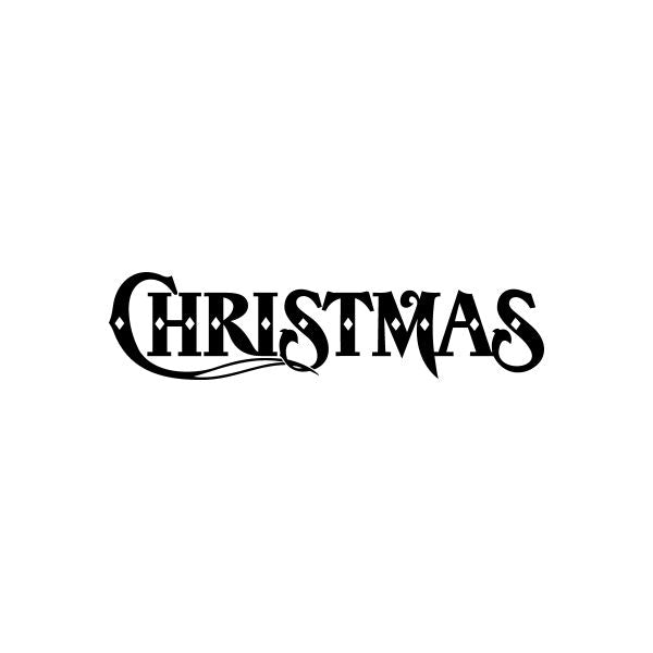 Christmas vinyl decal sticker with black gothic CHRISTMAS lettering