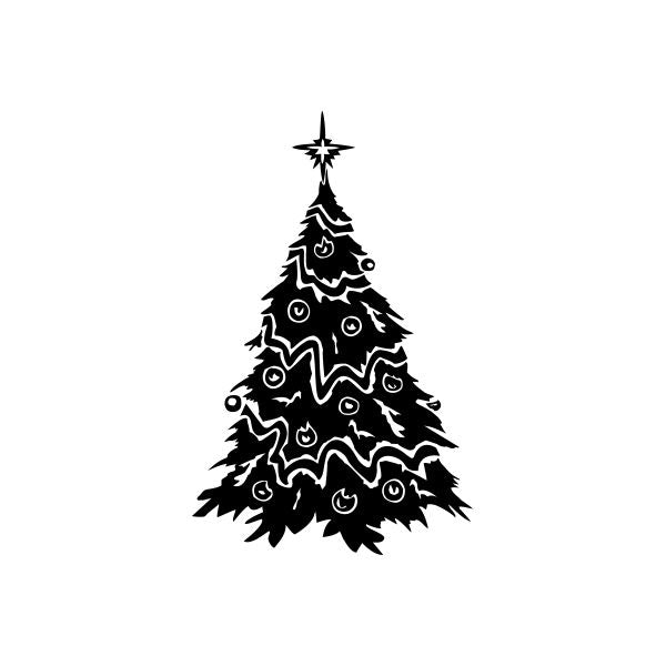 Image of Christmas Tree with Decorations Decal