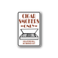 Cigar smokers only sticker, rectangular white sign with cigar box graphic and brown text