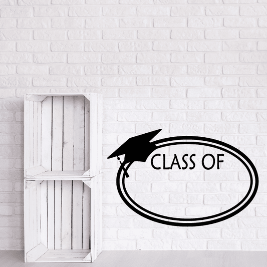 Image of Circle Frame Class of Your Year Graduation Decal