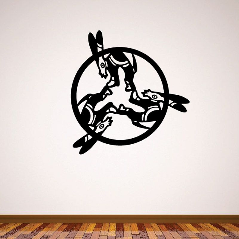 Image of Circle Interlocking Rabbit Decal