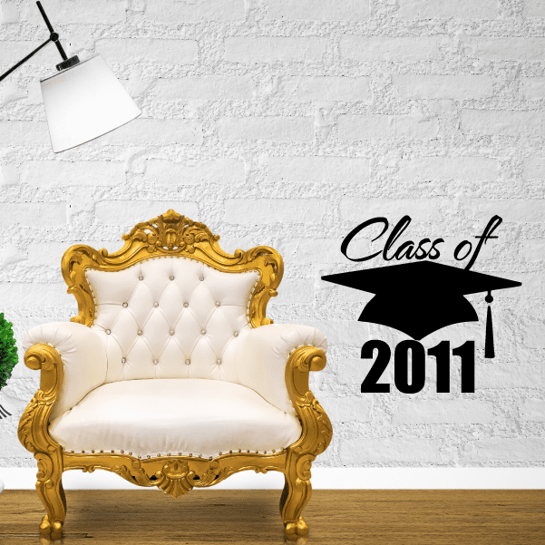 Graduation cap and tassel wall decal: Class of 2011