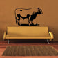 Standing Hereford cow and calf vinyl wall decal, black and tan silhouette