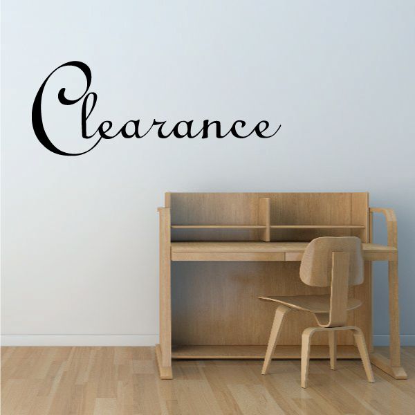 Clearance wall decal in black cursive lettering