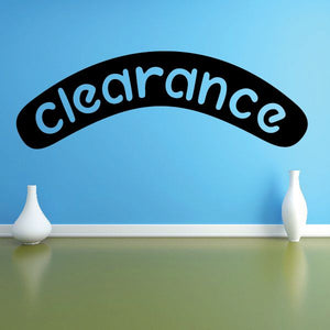 Clearance vinyl wall decal with arched script lettering