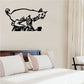 Climbing lynx wall decal, black cat silhouette with paw and tail raised