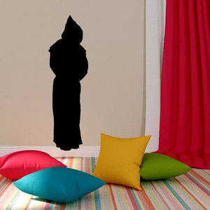 Black cloaked monk decal silhouette