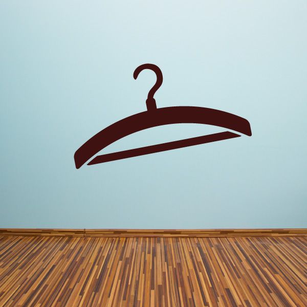 Red clothing hanger wall decal silhouette