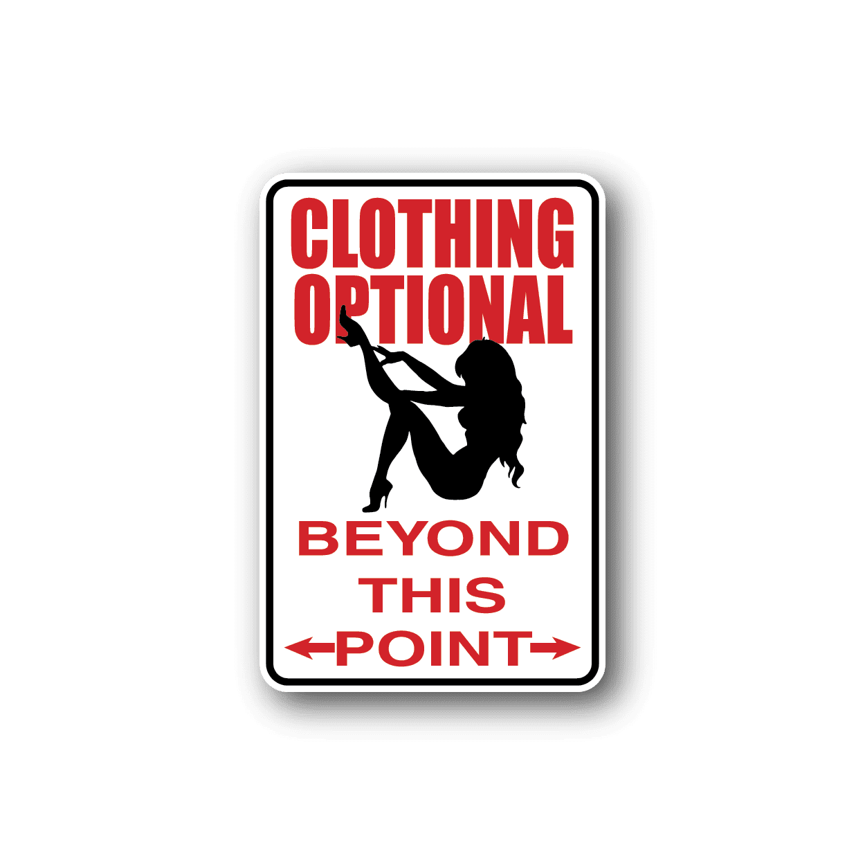 Image of Clothing Optional Beyond This Point Sticker