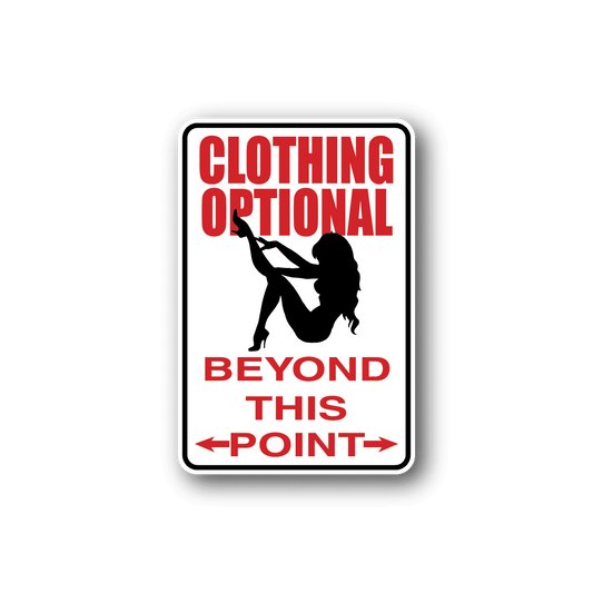 Image of Clothing Optional Beyond This Point Sticker