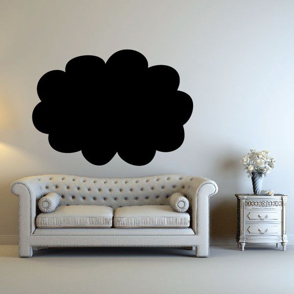 Black cloud chalkboard jar label decal