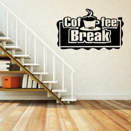 Image of Coffee Break Wall Decal - Vinyl Decal - Car Decal - Business Sign - MC194