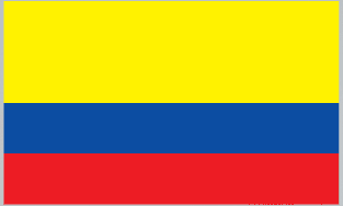 Colombia flag sticker with three horizontal bands: yellow, blue, red