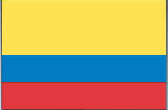 Colombian flag sticker with yellow, blue, and red horizontal bands