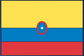 Colombia flag sticker with yellow, blue, red stripes and circular crest