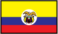 Colombia flag sticker with circular coat of arms emblem