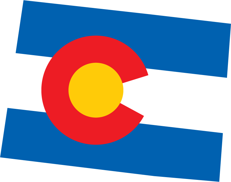 Colorado Shape State Flag Sticker, isolated printed sticker artwork