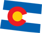 Colorado Shape State Flag Sticker, isolated printed sticker artwork