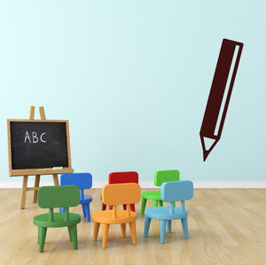 Red coloring pencil wall decal with pointed tip and outline