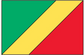 Congo flag sticker with green background, red field, and diagonal yellow stripe