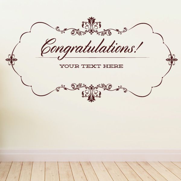 Image of Congratulations Wall Decal - Vinyl Decal - Car Decal - Id079 - Customize Me