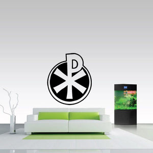 Black circular Constantine cross decal