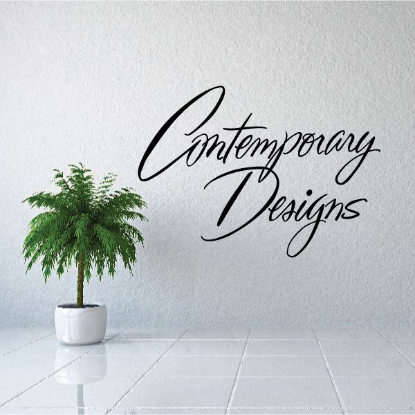Black cursive 'Contemporary Designs' vinyl wall decal