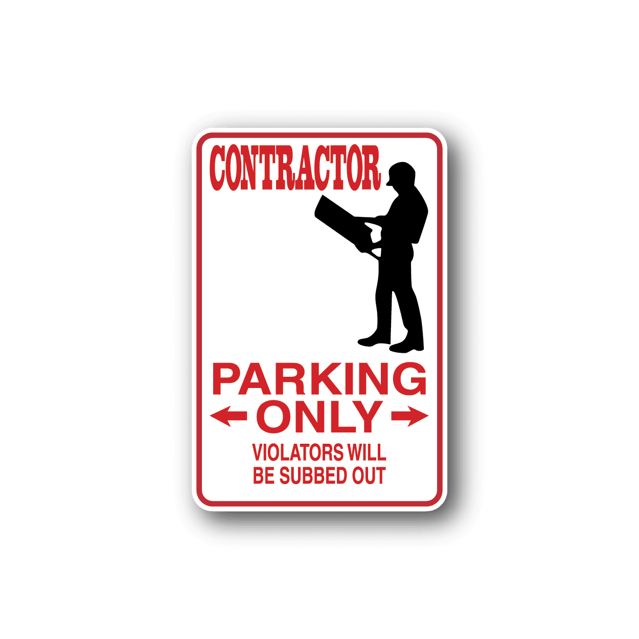 Image of Contractor Parking Only Sticker