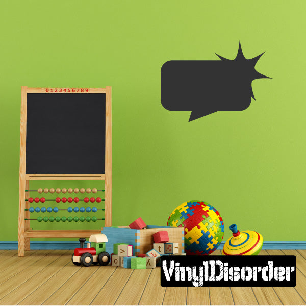 Rectangular comic burst spiky corner decal, dark gray with starburst edges