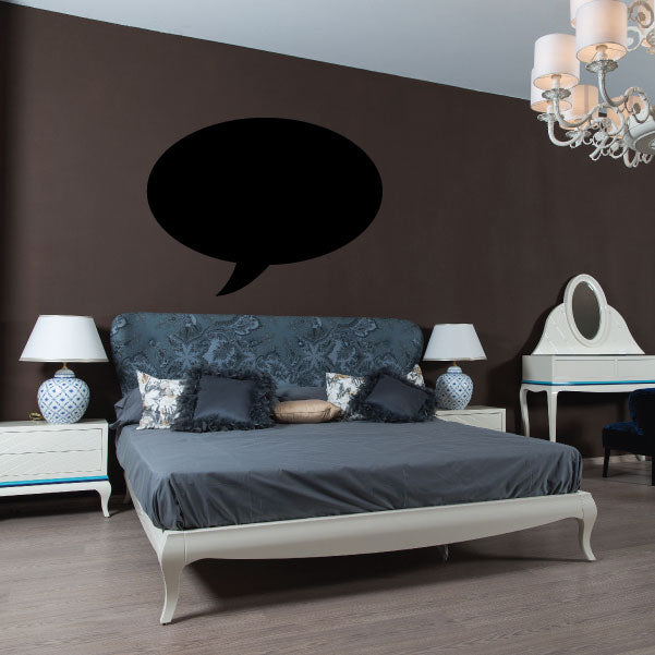 Black oval speech bubble wall decal