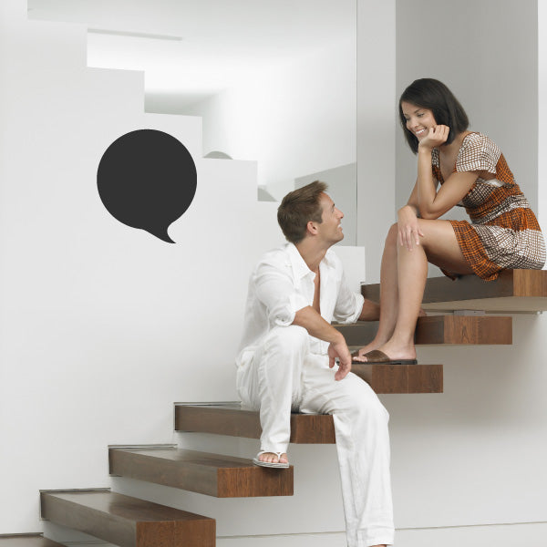 Round speech bubble wall decal, dark gray
