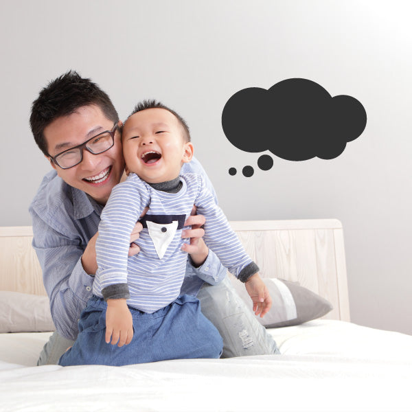 Cloud thought bubble decal with three dots