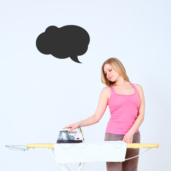 Black cloud thought bubble decal with two small dots