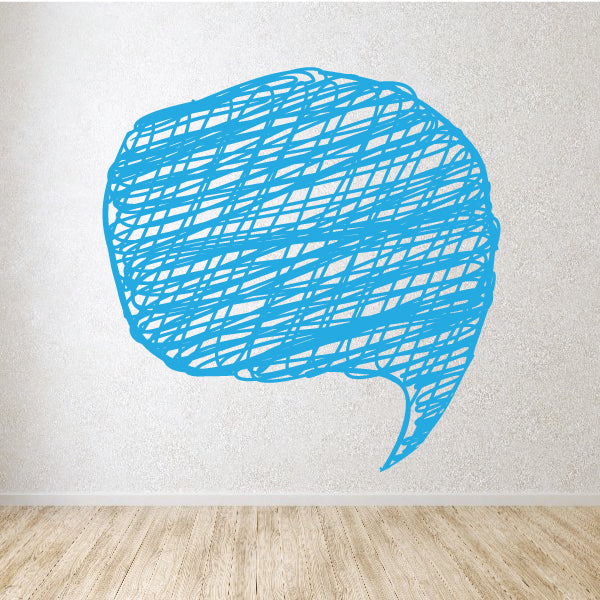 Blue scribble speech bubble sticker