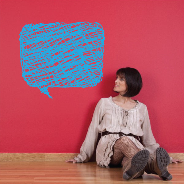 Blue scribble rounded-square speech bubble sticker