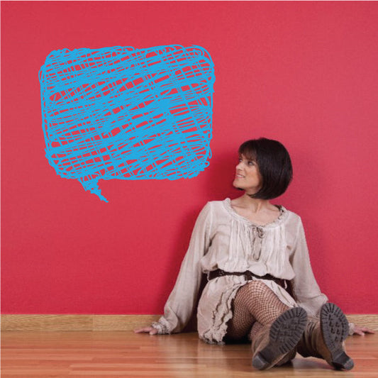 Blue scribble rounded-square speech bubble sticker