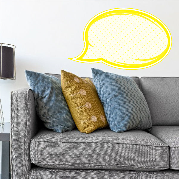 Yellow dotted speech bubble outline sticker