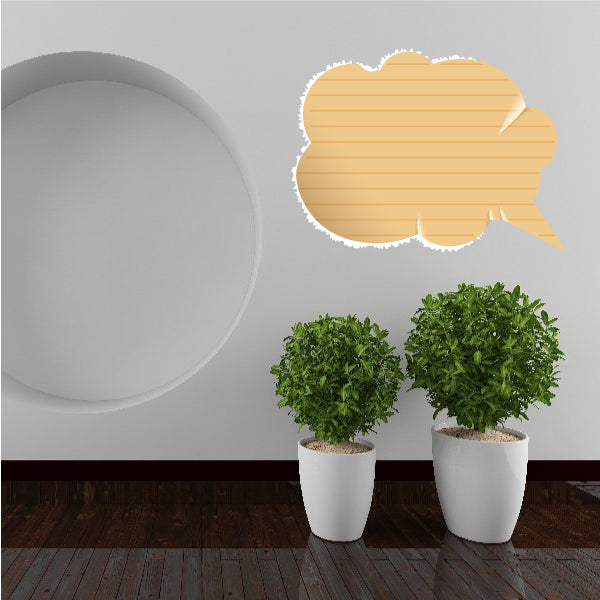 Gold ruled paper cloud speech bubble sticker