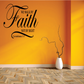 Wall decal with black script: We Walk by Faith, not by Sight, Corinthians 5:7