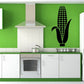 Corn on the cob wall decal, black silhouette with curved leaves