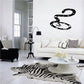 Corn snake wall decal with black coiled outline on light wall