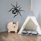 Black spider web decal with stylized long legs and detailed pattern