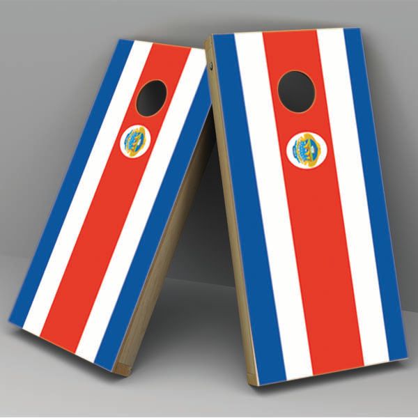 Costa Rica Flag Cornhole Board Vinyl Decal Wrap