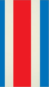 Costa Rican flag sticker with vertical stripes in blue, white, and red