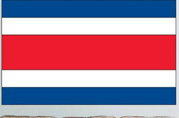 Costa Rica flag sticker with blue-white-blue stripes and a red center band