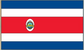 Costa Rica flag sticker with circular coat of arms, blue-white-red stripes