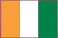 Cote d'Ivoire flag sticker with vertical orange, white, and green stripes