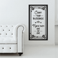 Rectangular wall decal with ornate black border and inspirational quote lettering